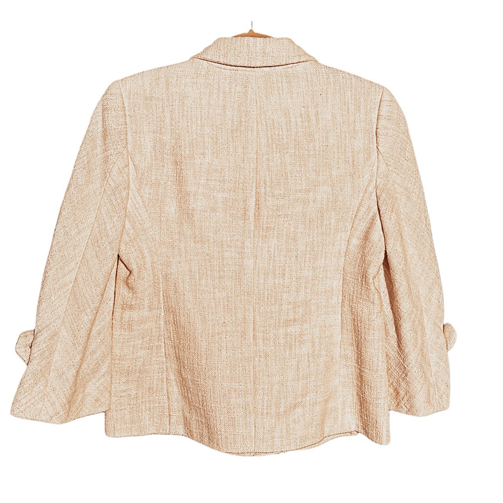 Size 8 J. Crew Waverly Ivory Cream 3/4 Sleeve Blazer Lady Jacket - Picture 2 of 3